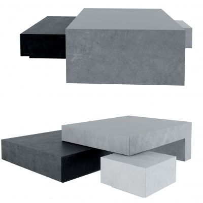 现代石头茶几组合 仿石桌