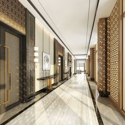 新中式样板房过道