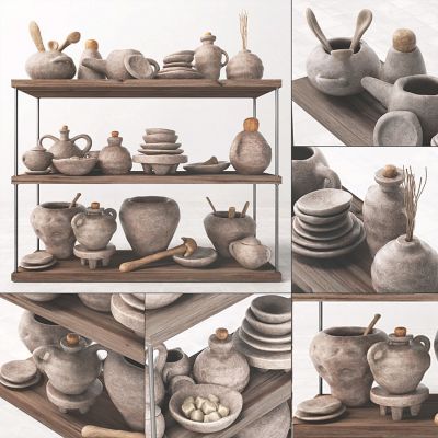侘寂风陶罐摆件