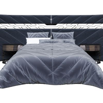 现代双人床 床具3D模型