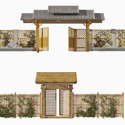 新中式山庄，度假村民宿牌楼牌坊门楼子，大门