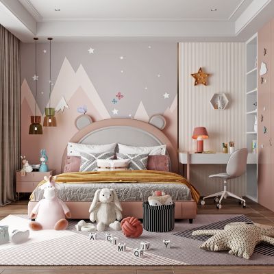 现代儿童房 女孩房