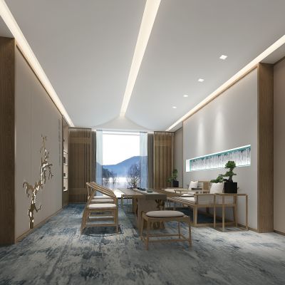 新中式茶室茶桌椅，沙发