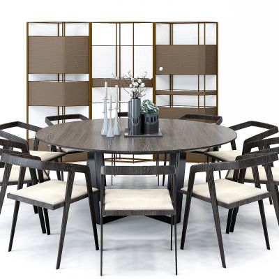 新中式餐桌椅组合