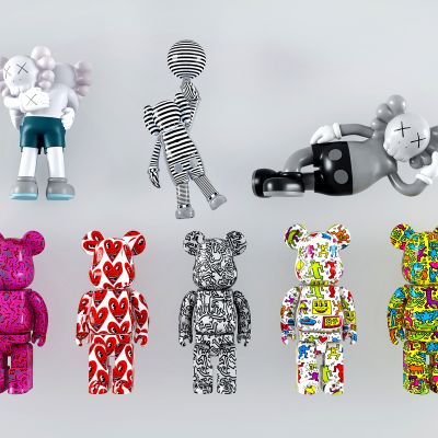 现代kaws暴力熊 公仔玩具摆件