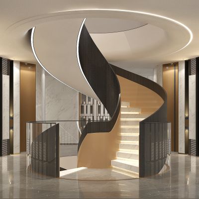 现代轻奢旋转楼梯