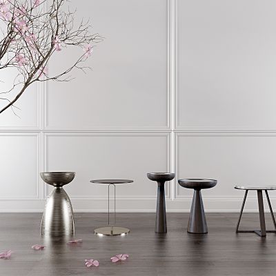 现代圆形边几组合