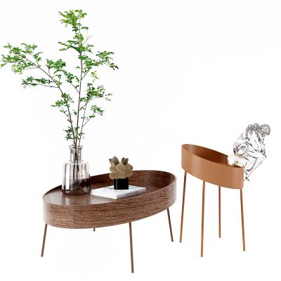 北欧圆形茶几组合