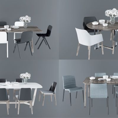 现代餐桌椅组合