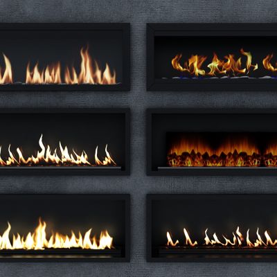 现代电子壁炉3D模型