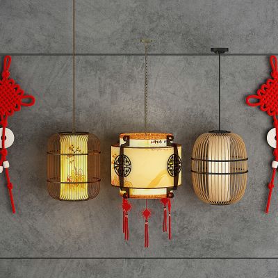 古典吊灯灯笼宫灯、中国结