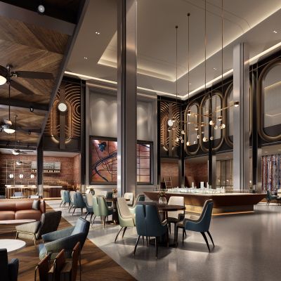 工业风售楼处3D模型