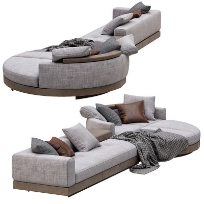 现代布艺多人沙发