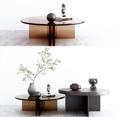 现代圆形亚克力茶几