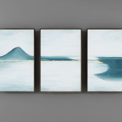 新中式山水金箔 装饰画 挂画