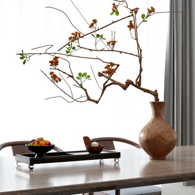 新中式装饰摆件果盘托盘 花瓶 花艺