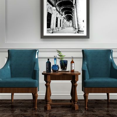 美式椅子边几组合