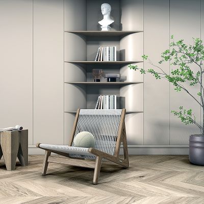 侘寂风格实木休闲椅