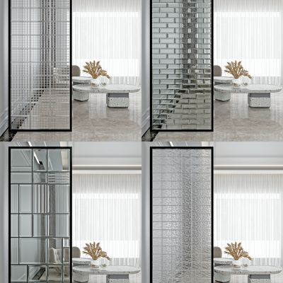 现代玻璃砖隔断,屏风