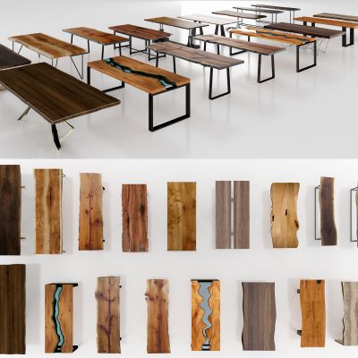 现代原木实木大板桌子茶桌茶台