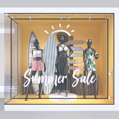现代服装专卖店模特橱窗