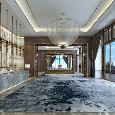 新中式售楼处大堂接待台