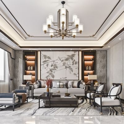 新中式轻奢客厅餐厅