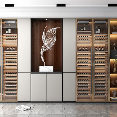 现代轻奢玻璃酒柜边柜