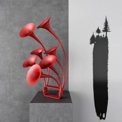 现代乐器唢呐喇叭雕塑