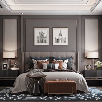 欧式轻奢卧室主人房