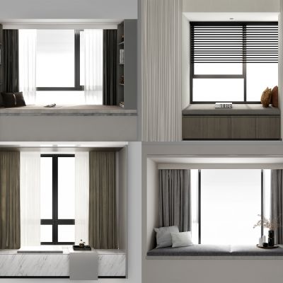 现代阳台飘窗 窗帘