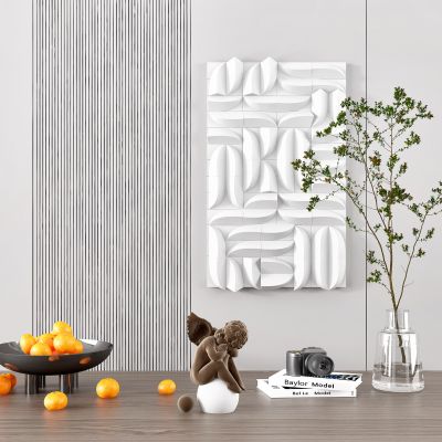 现代饰品摆件 盘子水果 立体挂画装饰画  玻璃花瓶()