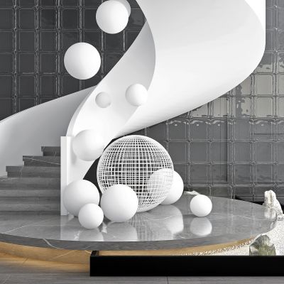 现代大理石旋转楼梯