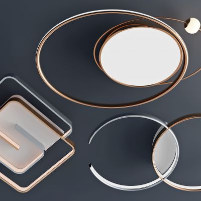 现代金属吸顶灯3D模型
