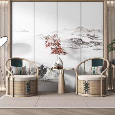 新中式单人沙发