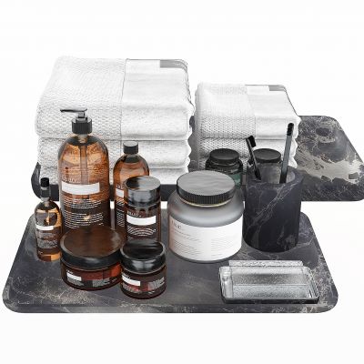 现代卫生间化妆洗漱用品 毛巾组合 日用品
