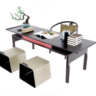 新中式书桌椅 方凳 单椅