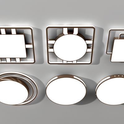 现代圆形方形吸顶灯组合