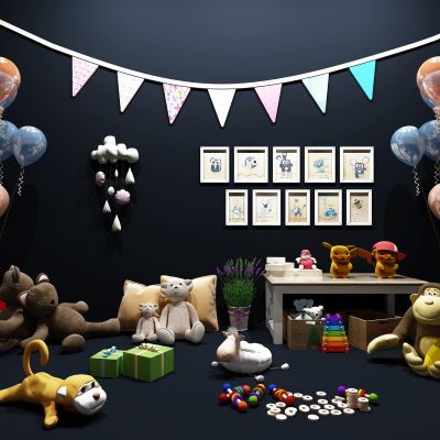 现代儿童玩具 气球 猴子 公仔组合