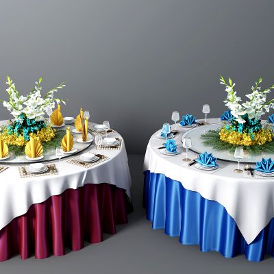 现代包间圆形餐桌