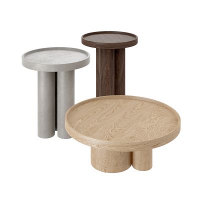 现代圆形茶几组合