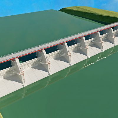 现代堤坝,河堤,