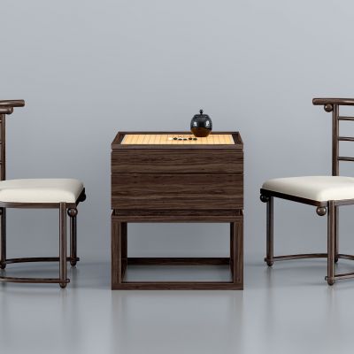 新中式围棋棋牌桌椅组合