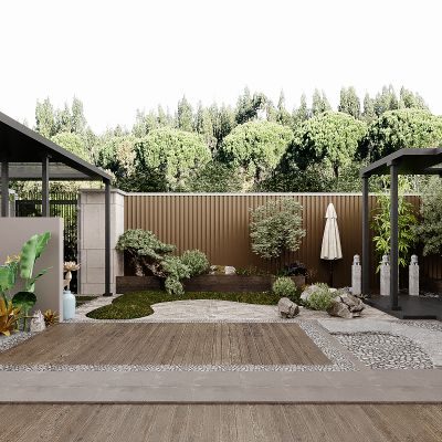 现代庭院景观花园凉亭