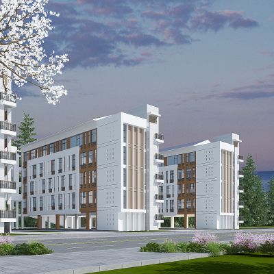 现代学校住宅楼