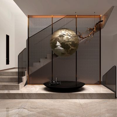 现代楼梯雕塑 玄关小景