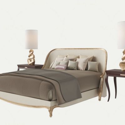 美式布艺双人床