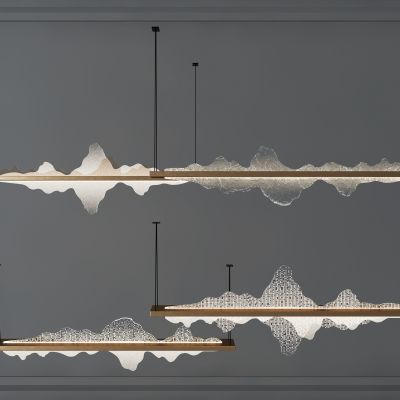 新中式山脉造型水晶吊灯组合