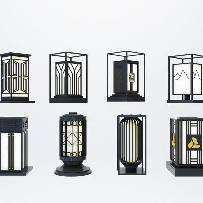 新中式铁艺草坪灯，落地灯景观灯