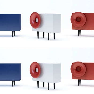 现代儿童装饰柜组合